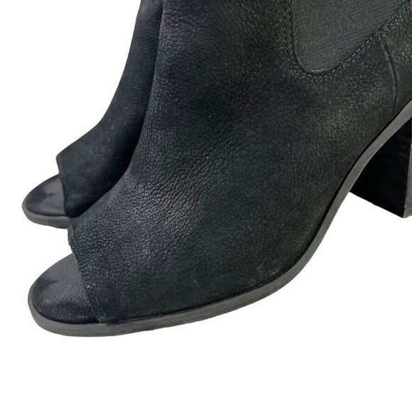 Lucky Brand Womens Kassidy Open Toe Block Heel Ankle Boots Booties Leather 7.5 - Picture 8 of 16